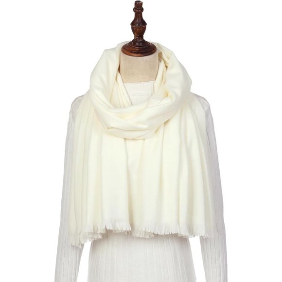 🆕 Women Cream Wedding Evening Dress Pashmina Shawl Winter Foulard Femme Wraps - Picture 2 of 7